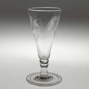 Engraved Ale Glass With Folded Foot c1810