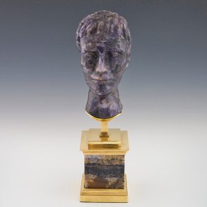 Blue John Bust of a Roman Emperor Gilt and Blue John Stand