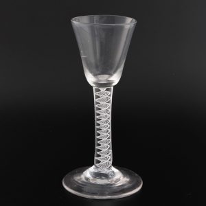 Georgian Wine Glass with Opaque Twist Stem c1760