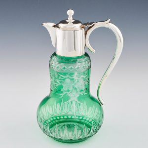 Victorian Claret Jug with Glass by Stevens and Williams