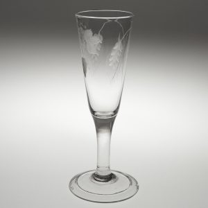 Georgian Ale Glass with Engraved Hops and Barley c1745