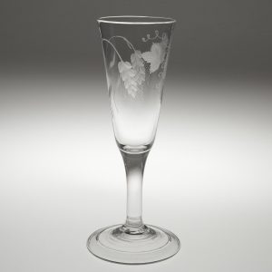 Georgian Ale Glass with Engraved Hops and Barley c1745
