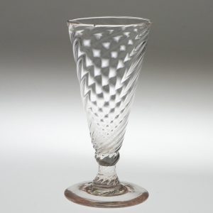 Georgian Ale Glass with Wrythen Moulding c1780