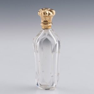 14K Gold Topped Antique Perfume Bottle France c1900