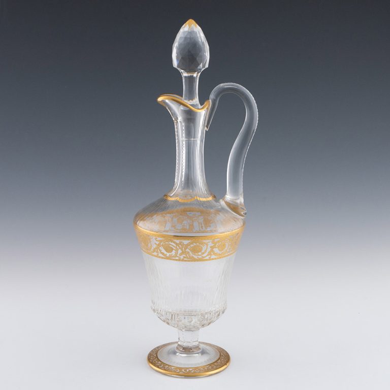 Gilded St Louis Claret Jug Callot Pattern c1930