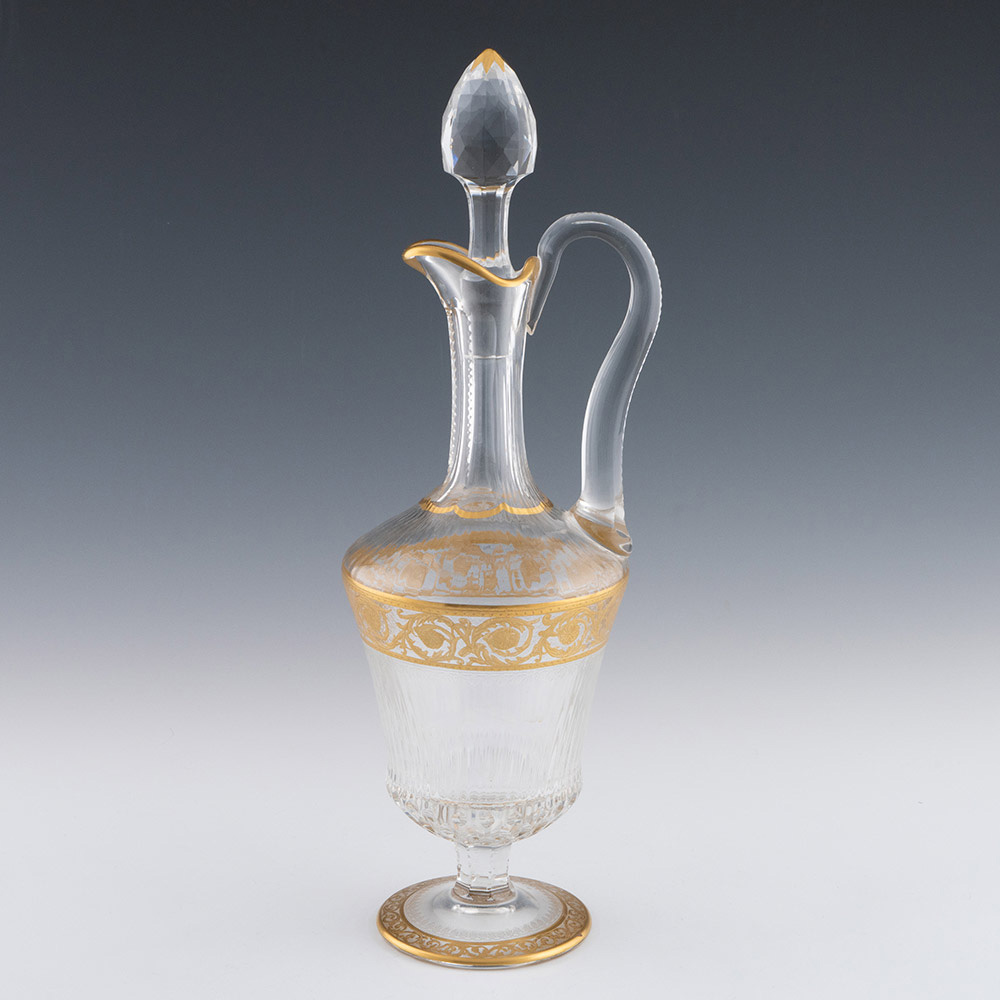 Gilded St Louis Claret Jug Callot Pattern c1930