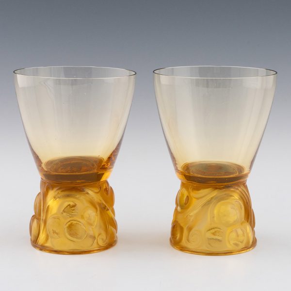 Carafe / Décanteur En Verre Marienthal – Jaune-ambré, Style Rene Lalique