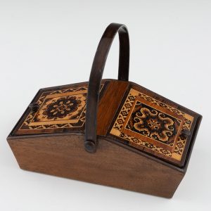 Tunbridge Ware Sewing Box with Swing Handle Wise Jr c1865