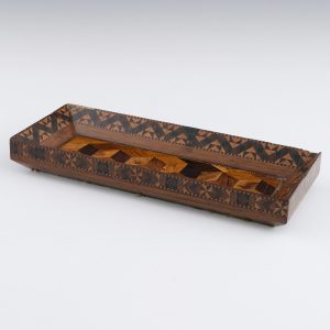 Tunbridge Ware Pen Tray with Cubework c1840