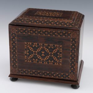 Fine Tunbridge Ware Jewellery Cabinet c1840