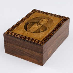 Tunbridge Ware Box with Photograph of a Gentleman c1875