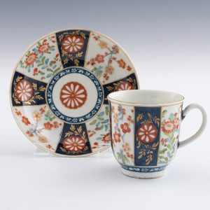 Worcester Porcelain Queens Pattern Coffee Cup and Saucer