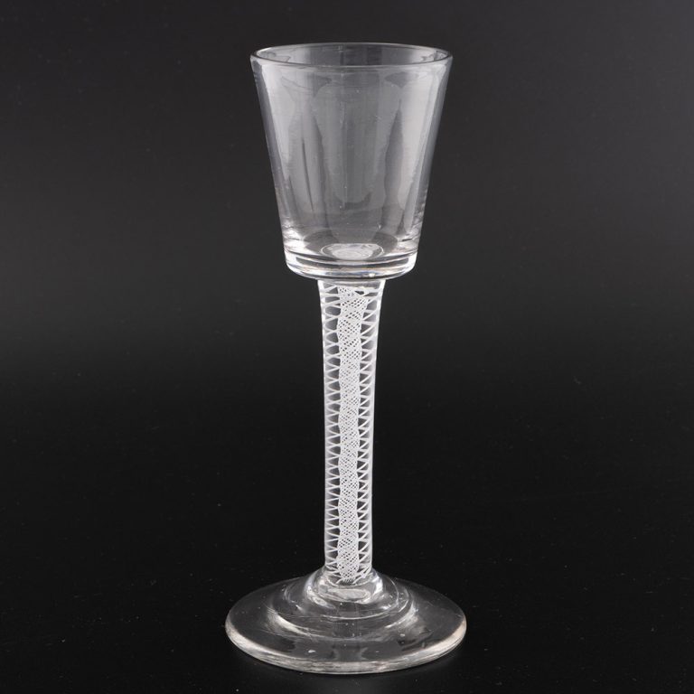 Georgian Wine Glass with Opaque Twist Stem c1760