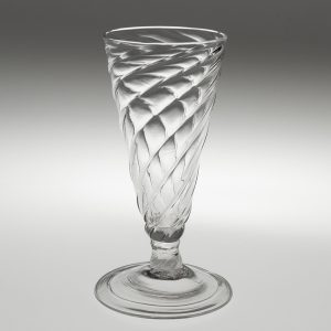 Georgian Ale Glass with Somerset Wrythen Moulding Folded Foot c1780