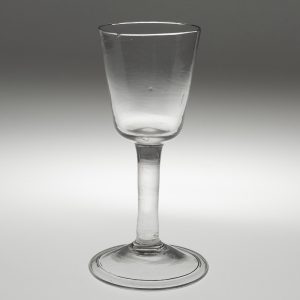 Georgian Wine Glass with Plain Stem c1745