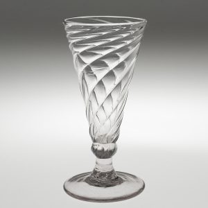 Georgian Ale Glass with Wrythen Moulding c1780