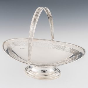 Swing Handled Silver Cake Basket Mappin and Webb 1924
