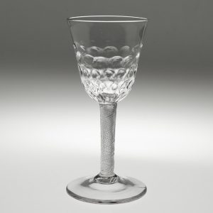 Georgian Wine Glass - Strawberry Moulding and Air Twist Stem