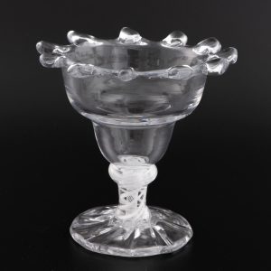 Dog Tooth Georgian Sweetmeat with Opaque Twist Stem c1760