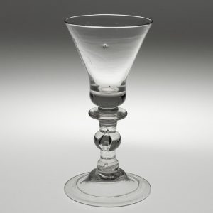Georgian Baluster Wine Glass Domed and Folded Foot c1725