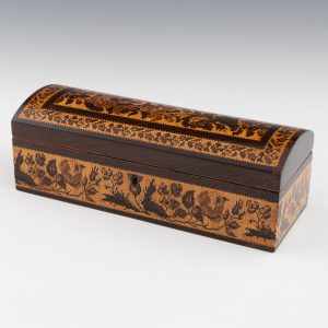 Tunbridge Ware Glove Box with Floral Mosaic c1870