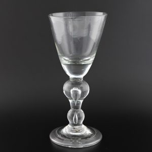 Heavy Baluster Georgian Goblet with Air Tears c1720
