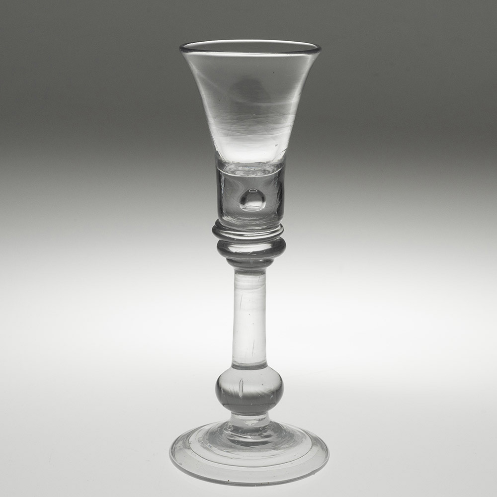 Georgian Cordial Glass with Baluster Stem