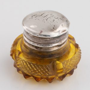 Miniature Glass and Silver Vinaigrette c1880
