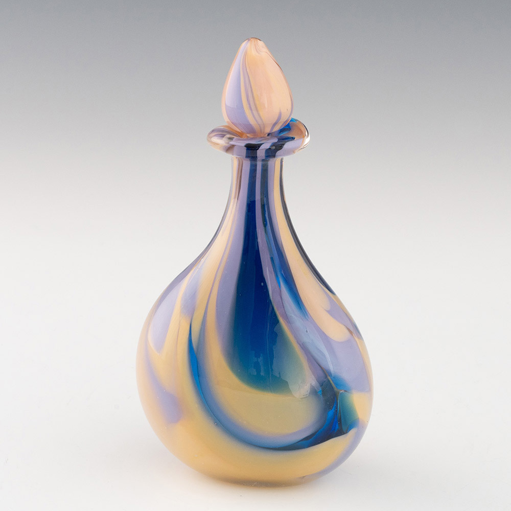 Siddy Langley Apricot Lilac and Blue Scent Bottle