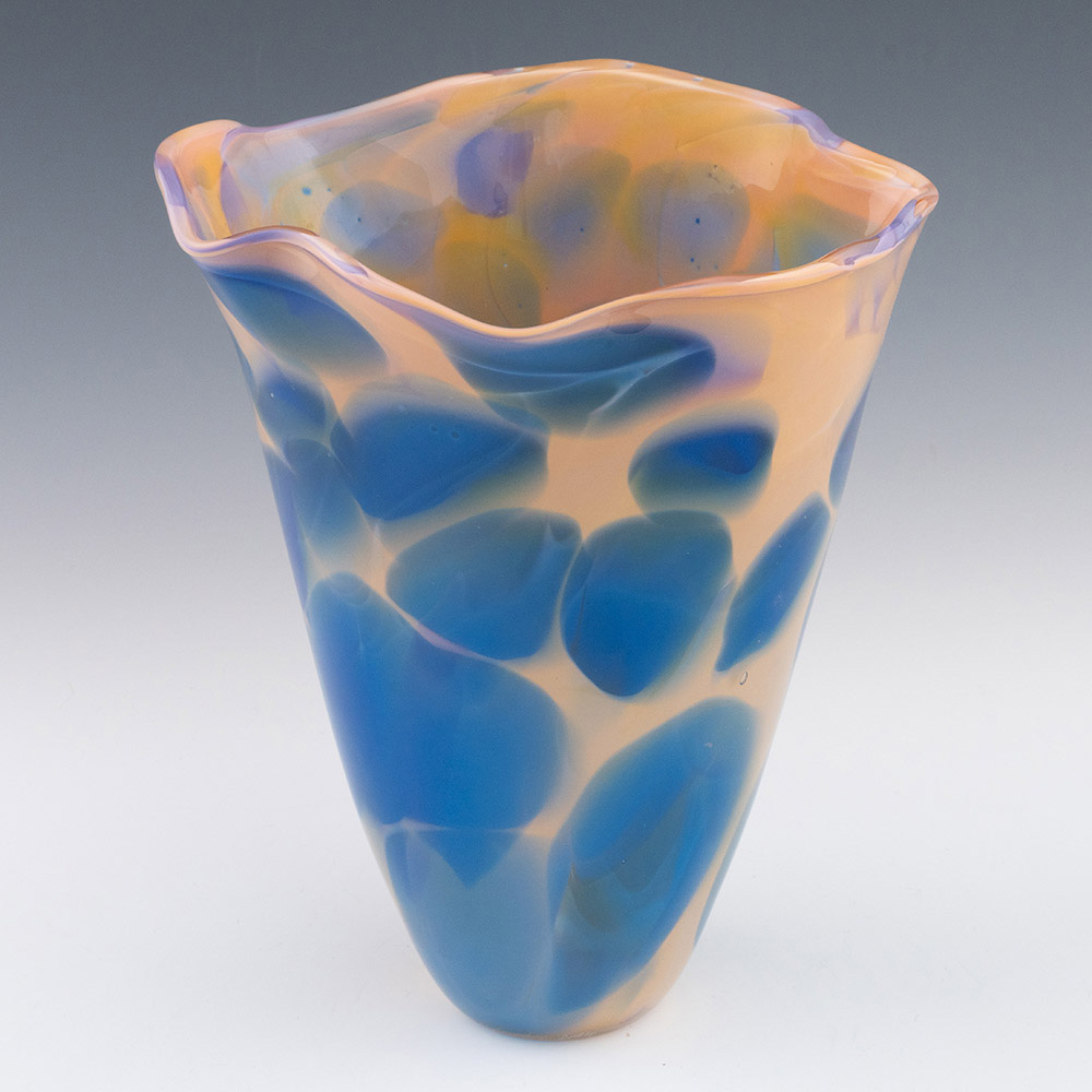 Siddy Langley Apricot and Blue Freeform Vase 2024