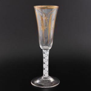Giles Gilded Opaque Twist Ale Glass c1765