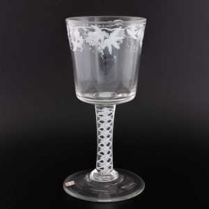 Beilby Enamelled Opaque Twist Goblet c1765