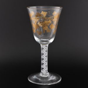 Giles Gilded Opaque Twist Goblet c1770