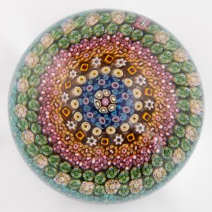 Baccarat Paperweight Concentric Millefiori Square Canes 1968