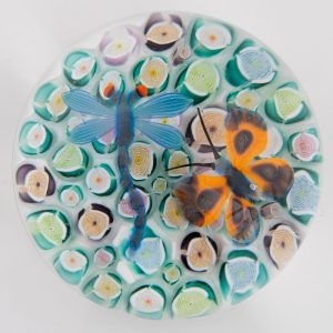 John Deacons Paperweight Dragonfly & Butterfly c2010