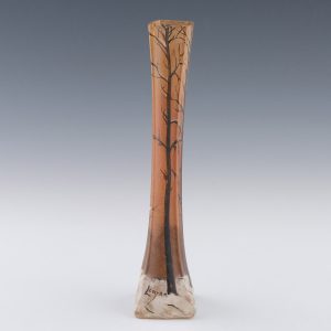 Legras Enamelled Winter Landscape Vase c1920
