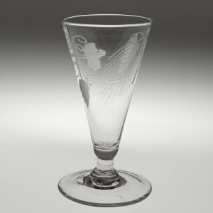 Georgian Ale Glass with Hops and Barley Engraving c1780