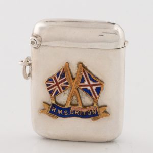 RMS Briton Silver Vesta Case Birmingham 1908