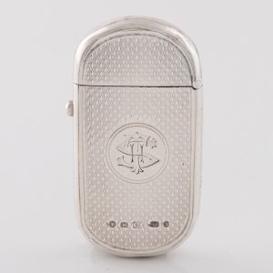 Machine Engraved Sterling Silver Vesta Case 1872