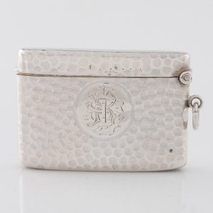 Sterling Silver Vesta with Martele Finish Birmingham 1891