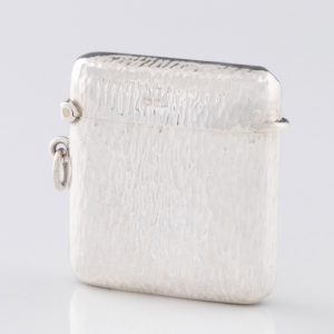 Silver Vesta Case with Bark Effect Birmingham 1908
