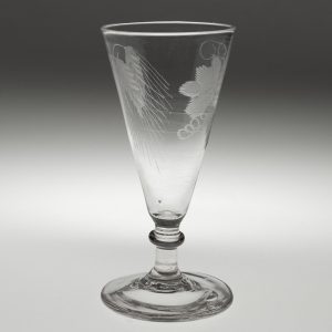 Georgian Ale Glass Engraved with Hops and Barley c1780