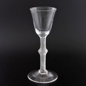 Georgian Knopped Air Twist Wine Glass c1750