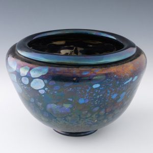 Iridescent Glass Marbled Vase By Robert Pierini