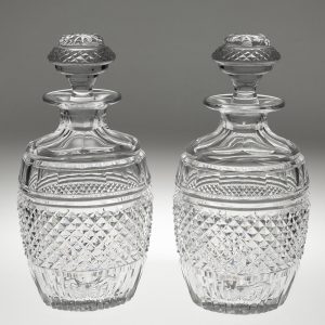 Pair of Georgian Style Cut Glass Decanters
