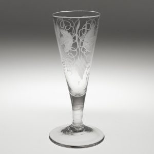 Engraved Georgian Ale Glass with Plain Stem c1780