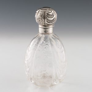 Silver Top Rock Crystal Perfume Bottle 1900