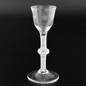 Georgian Wine Glass with Opaque Twist Stem c1760