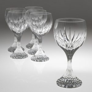 Set of Six Massena Baccarat Red Wine Glasses Plus 1 Spare
