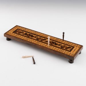 Tunbridge Ware Cribbage Board - Thomas Barton c1870